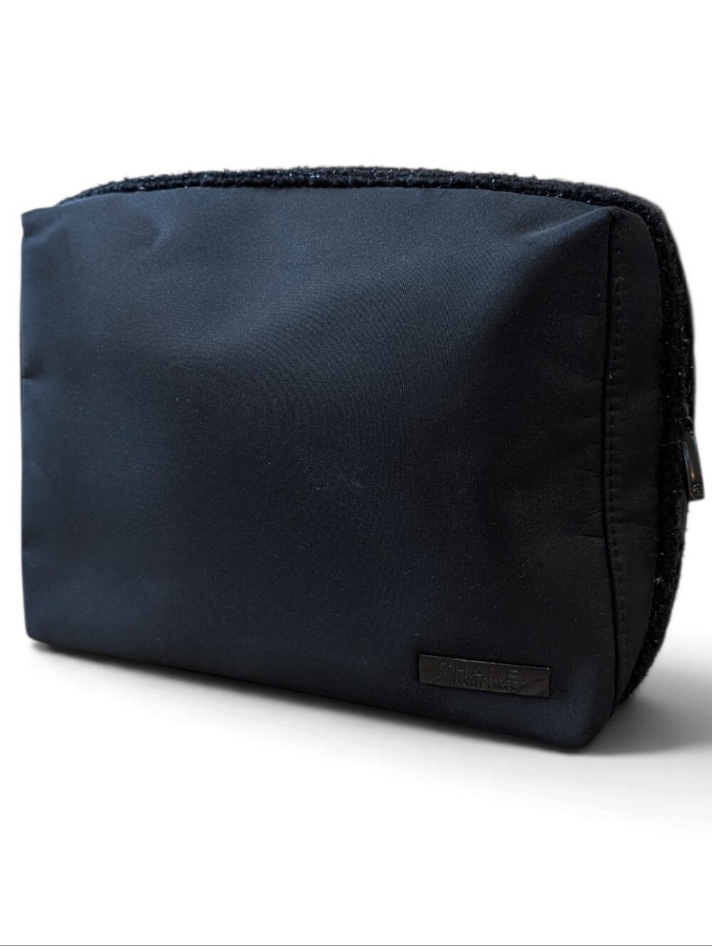 CHANEL Limited Edition Black Tweed Toiletry Pouch Makeup Bag